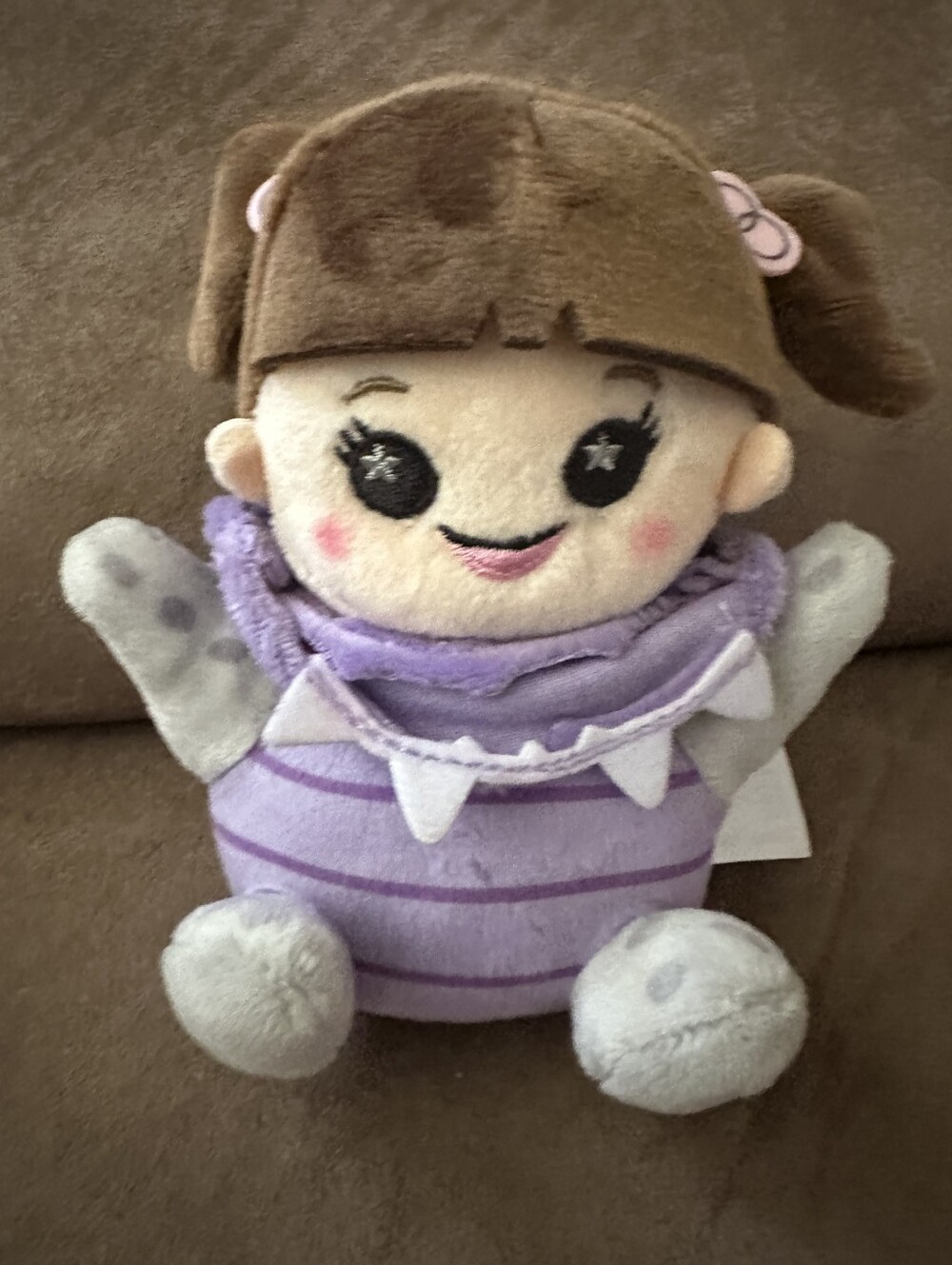Plush Purple Striped Girl Hand Puppet - Soft Interactive Kids Toy